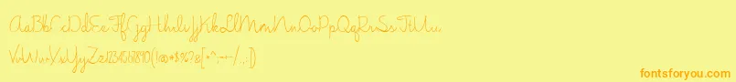 BmdJasmineReminiscentseLight Font – Orange Fonts on Yellow Background