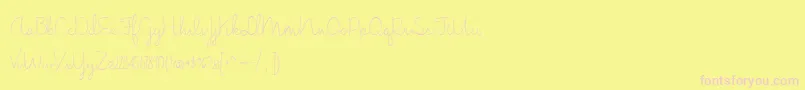 BmdJasmineReminiscentseLight Font – Pink Fonts on Yellow Background