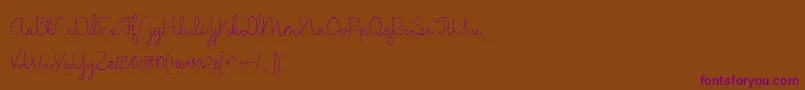 BmdJasmineReminiscentseLight Font – Purple Fonts on Brown Background