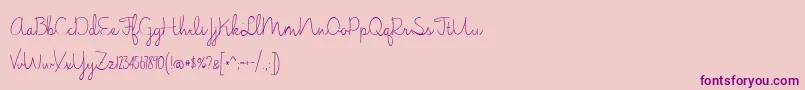 BmdJasmineReminiscentseLight Font – Purple Fonts on Pink Background
