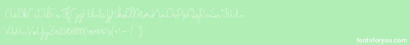 BmdJasmineReminiscentseLight Font – White Fonts on Green Background