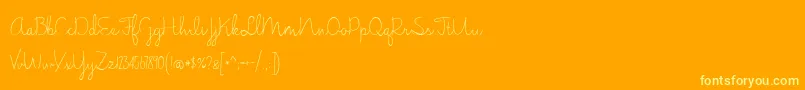 BmdJasmineReminiscentseLight-Schriftart – Gelbe Schriften auf orangefarbenem Hintergrund