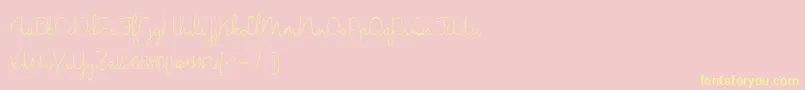 BmdJasmineReminiscentseLight-Schriftart – Gelbe Schriften auf rosa Hintergrund