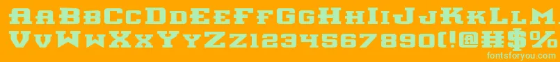 InterceptorBoldExpanded Font – Green Fonts on Orange Background