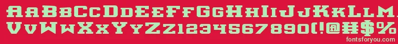 InterceptorBoldExpanded Font – Green Fonts on Red Background