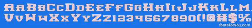 InterceptorBoldExpanded Font – Pink Fonts on Blue Background