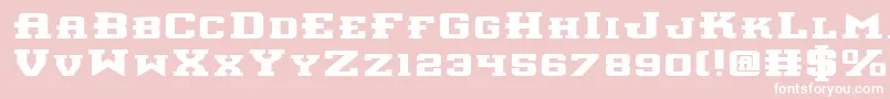 InterceptorBoldExpanded-Schriftart – Weiße Schriften auf rosa Hintergrund