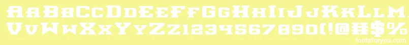 InterceptorBoldExpanded Font – White Fonts on Yellow Background