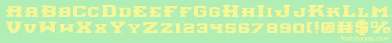 InterceptorBoldExpanded Font – Yellow Fonts on Green Background