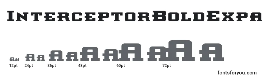 Размеры шрифта InterceptorBoldExpanded