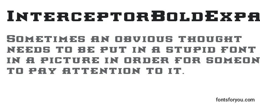 Review of the InterceptorBoldExpanded Font