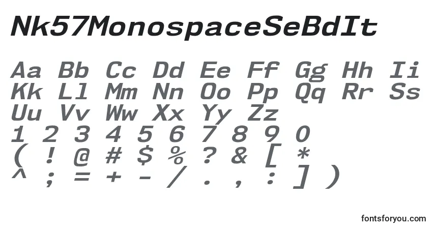 Nk57MonospaceSeBdIt-fontti – aakkoset, numerot, erikoismerkit