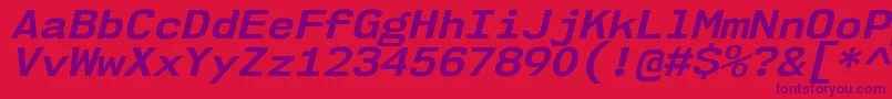 Nk57MonospaceSeBdIt Font – Purple Fonts on Red Background