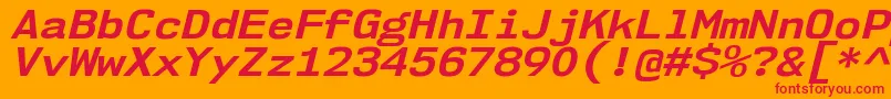 Nk57MonospaceSeBdIt Font – Red Fonts on Orange Background
