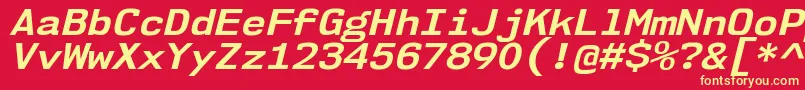 Nk57MonospaceSeBdIt Font – Yellow Fonts on Red Background