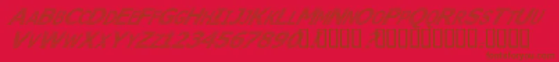 WhereIsTheRestItalic Font – Brown Fonts on Red Background