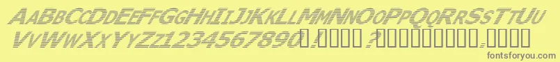 フォントWhereIsTheRestItalic – 黄色の背景に灰色の文字