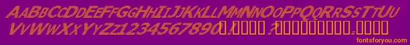 WhereIsTheRestItalic Font – Orange Fonts on Purple Background