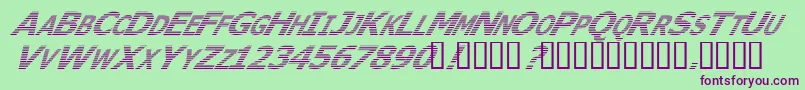 Fonte WhereIsTheRestItalic – fontes roxas em um fundo verde