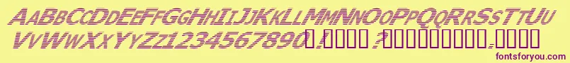 WhereIsTheRestItalic Font – Purple Fonts on Yellow Background