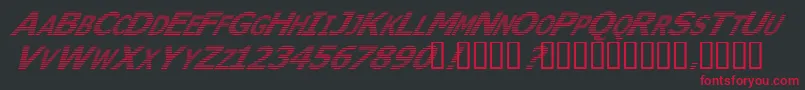 フォントWhereIsTheRestItalic – 黒い背景に赤い文字
