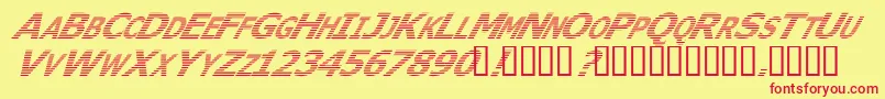 WhereIsTheRestItalic Font – Red Fonts on Yellow Background
