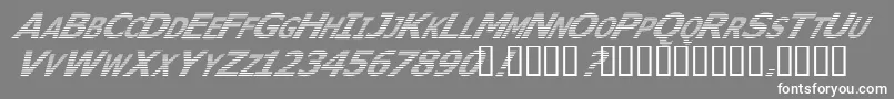 Fonte WhereIsTheRestItalic – fontes brancas em um fundo cinza