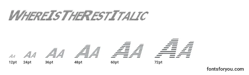WhereIsTheRestItalic Font Sizes