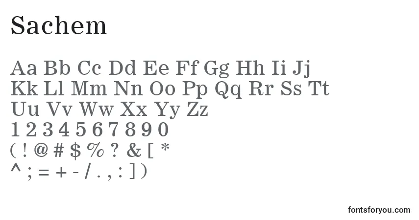 Schriftart Sachem – Alphabet, Zahlen, spezielle Symbole