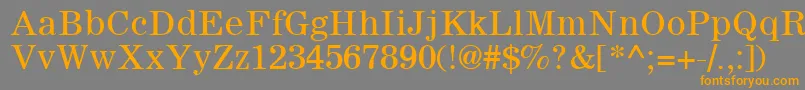フォントSachem – オレンジの文字は灰色の背景にあります。