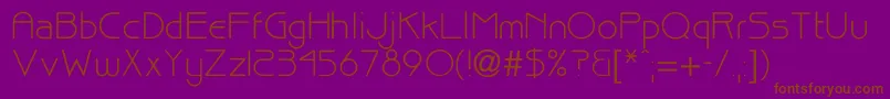 Bisque-Schriftart – Braune Schriften auf violettem Hintergrund