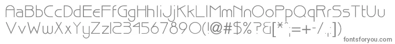 Bisque-fontti – harmaat kirjasimet valkoisella taustalla
