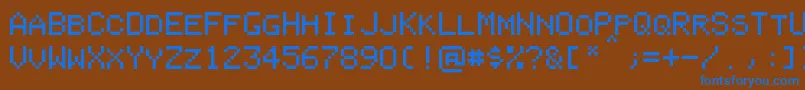 PixelColeco Font – Blue Fonts on Brown Background
