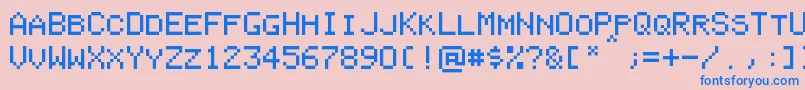 fuente PixelColeco – Fuentes Azules Sobre Fondo Rosa