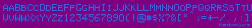 PixelColeco Font – Blue Fonts on Purple Background