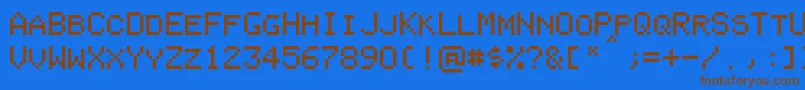 PixelColeco Font – Brown Fonts on Blue Background
