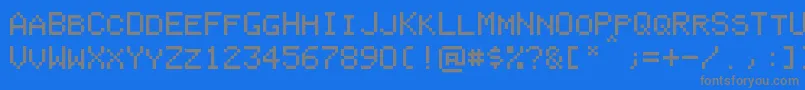 フォントPixelColeco – 青い背景に灰色の文字