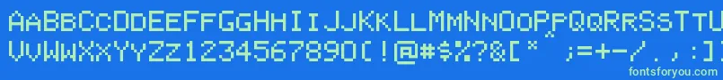 PixelColeco Font – Green Fonts on Blue Background