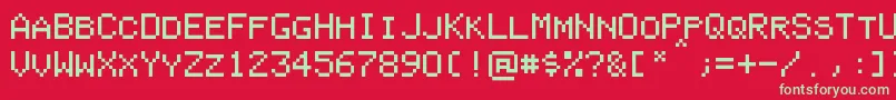 PixelColeco Font – Green Fonts on Red Background