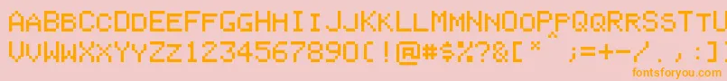 PixelColeco Font – Orange Fonts on Pink Background