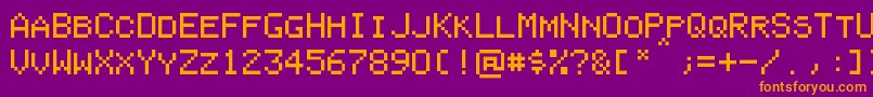 PixelColeco Font – Orange Fonts on Purple Background
