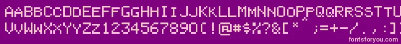 PixelColeco Font – Pink Fonts on Purple Background