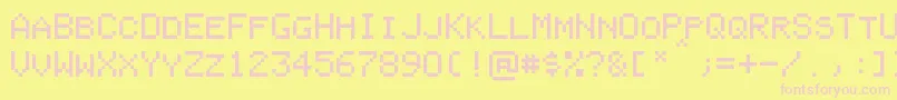 PixelColeco Font – Pink Fonts on Yellow Background