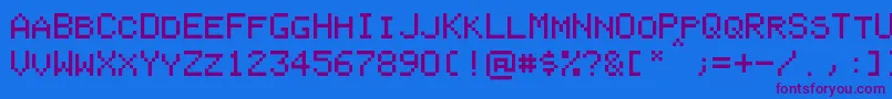 PixelColeco Font – Purple Fonts on Blue Background