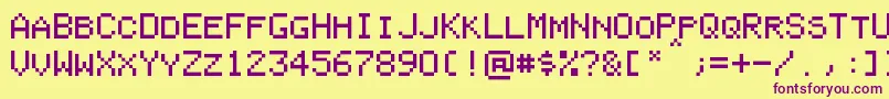 PixelColeco Font – Purple Fonts on Yellow Background