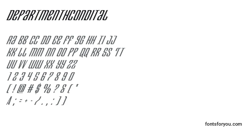 Departmenthcondital Font – alphabet, numbers, special characters