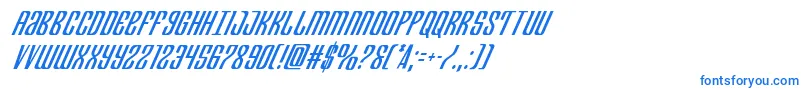 フォントDepartmenthcondital – 白い背景に青い文字