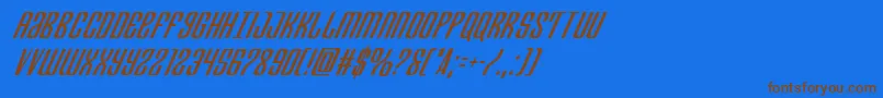 Departmenthcondital Font – Brown Fonts on Blue Background