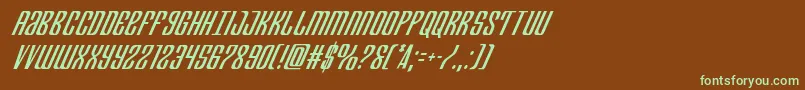 Departmenthcondital Font – Green Fonts on Brown Background