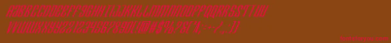 Departmenthcondital-Schriftart – Rote Schriften auf braunem Hintergrund